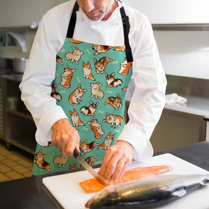 Jolly Corgis Adjustable Canvas Apron