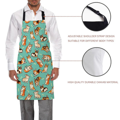 Jolly Corgis Adjustable Canvas Apron