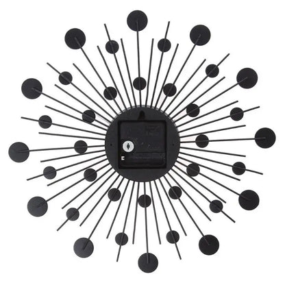 Large Silver Sunburst Wall Clock with Crystal Beads