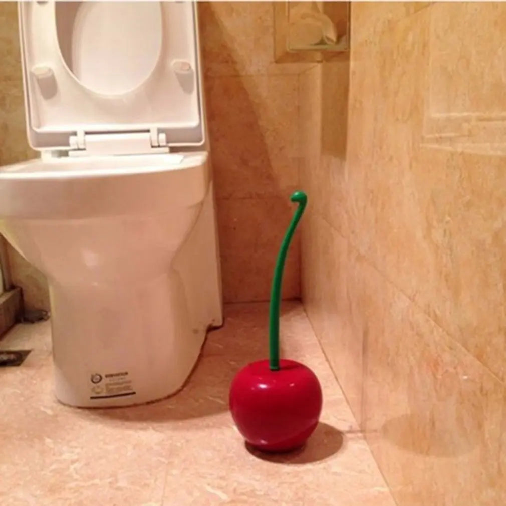 Cherry-Shaped Toilet Bowl Brush with Holder