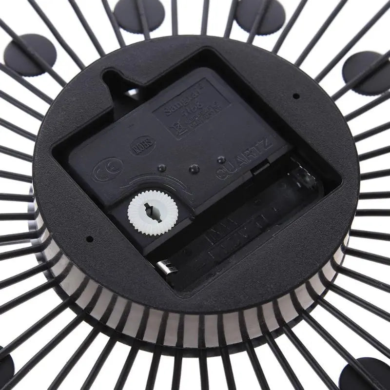 Large Silver Sunburst Wall Clock with Crystal Beads