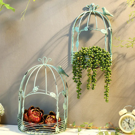 Vintage American Country Wall Hanging Birdcage Garden Decor