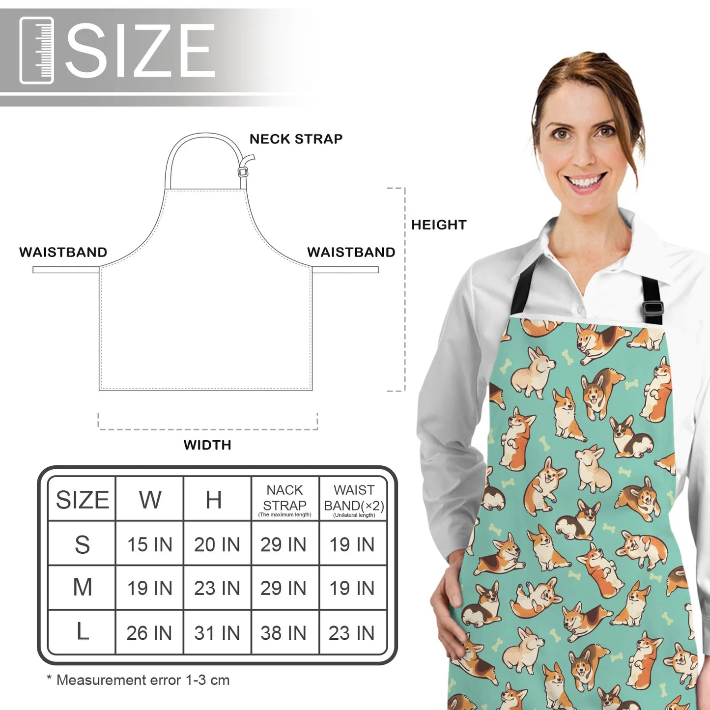 Jolly Corgis Adjustable Canvas Apron