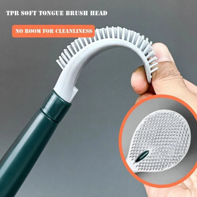 Long-Handle Soap Dispensing Toilet Brush with Holder