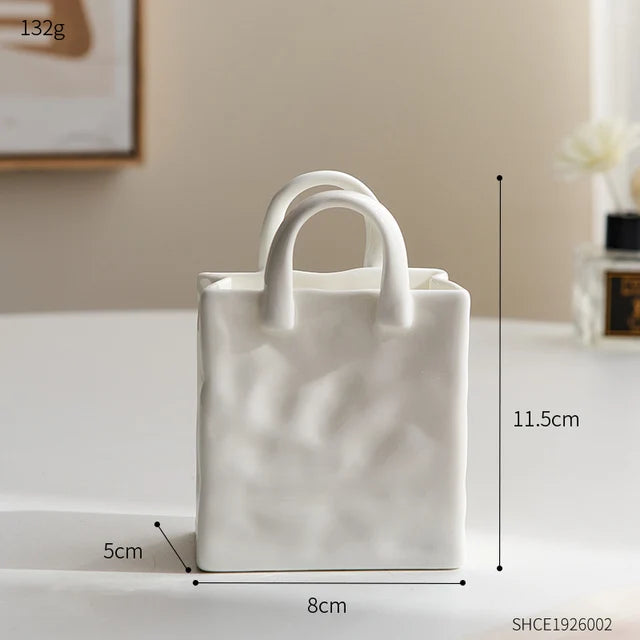 Nordic Ceramic Vase Handbag for Home Decor