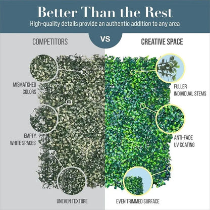 Artificial Boxwood Hedge Panels for Wall Decor"