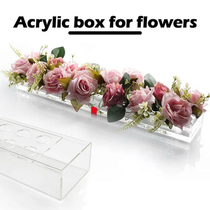 Rectangular Acrylic Flower Vase for Weddings and Home Decor