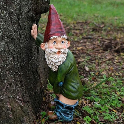 Funny Gnome Sculpture for Christmas Garden Decor