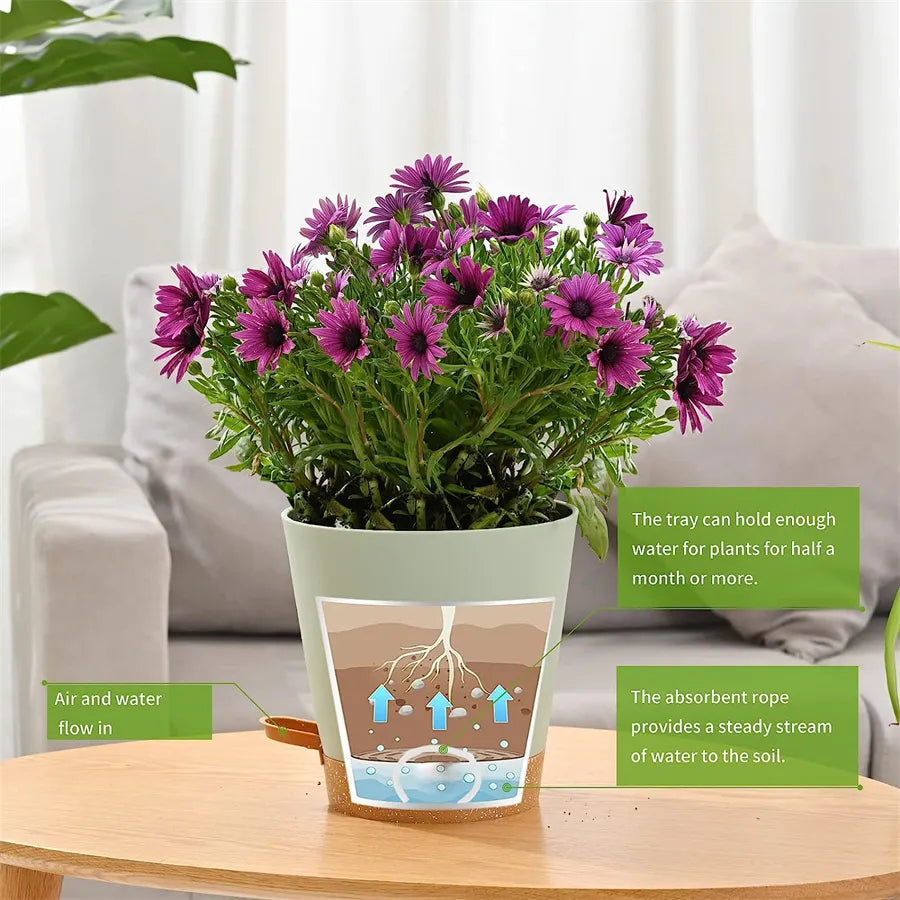 5-Pack 5-Inch Self-Watering Indoor Plant Pots