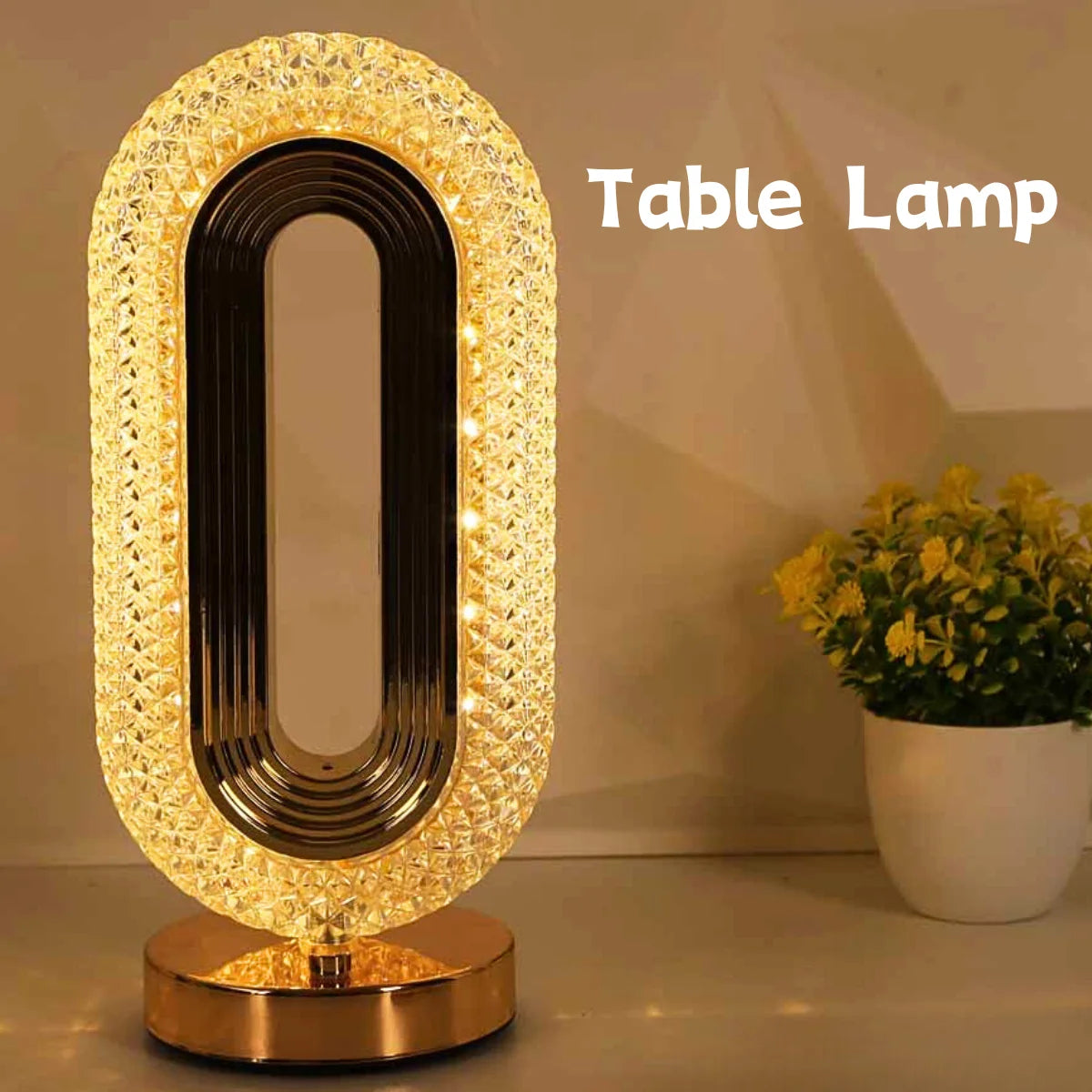 USB Rechargeable Crystal Table Lamp for Modern Luxury Decor