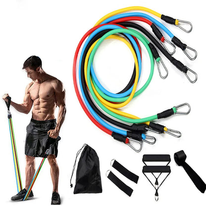 11-Piece Resistance Bands Set for Muscle Training