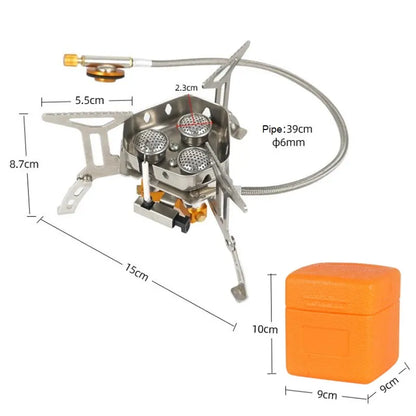 New Outdoor Three-Head Windproof Gas Stove