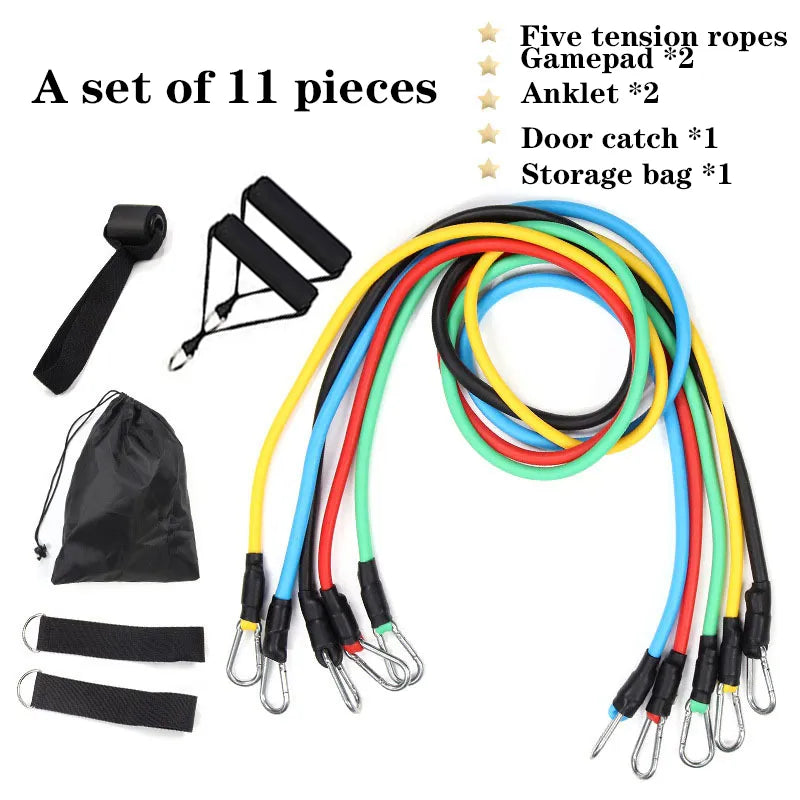 11-Piece Resistance Bands Set for Muscle Training