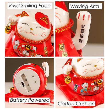 4.5 Inch Ceramic Maneki Neko Lucky Cat - Home Decor