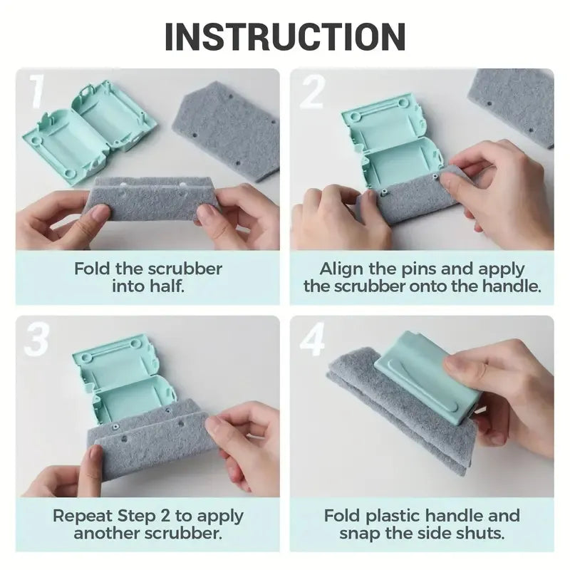 Window Groove Cleaning Brush and Cloth Set