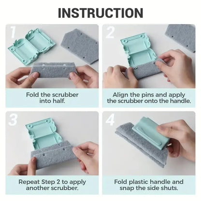 Window Groove Cleaning Brush and Cloth Set