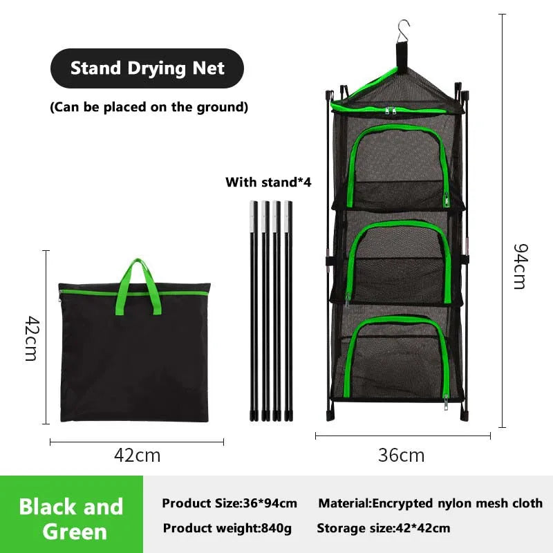 Outdoor 4-Layer Ventilated Cutlery and Pot Storage Nets