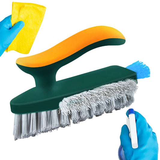 Household Cleaning Brush with Silicone Scraper - Rotary Toilet Brush