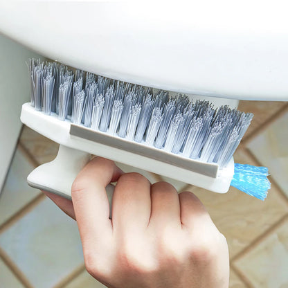 Household Cleaning Brush with Silicone Scraper - Rotary Toilet Brush