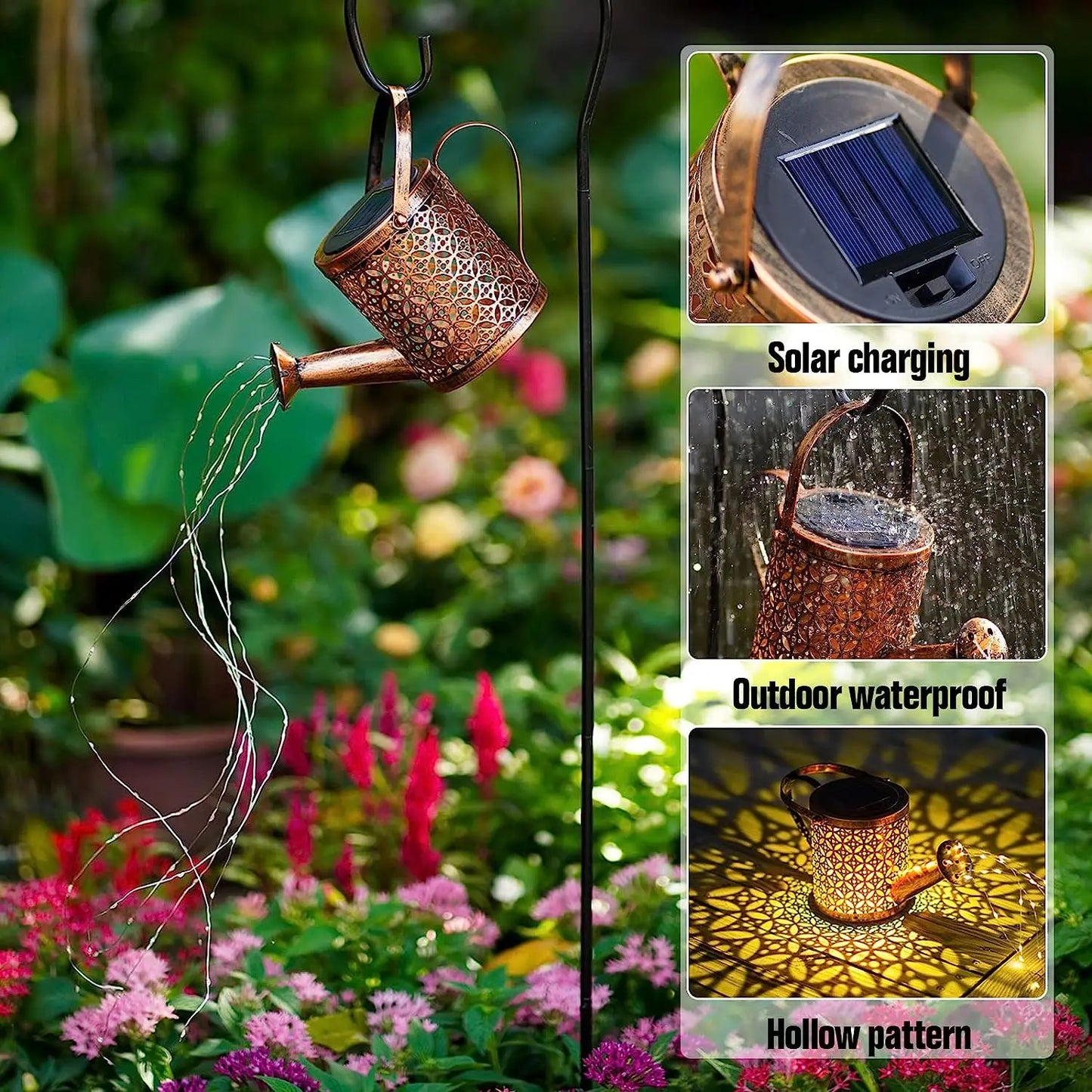 Solar Watering Can Cascading Light