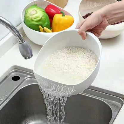 Plastic Rice Sieve Colander with Handles