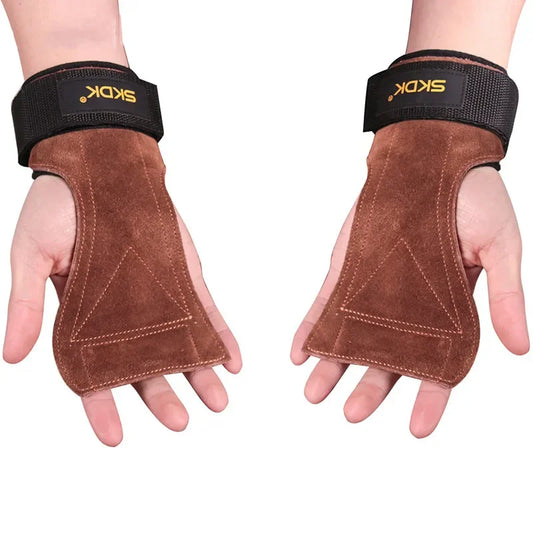 Anti-Skid Cowhide Gym Gloves with Palm Protection