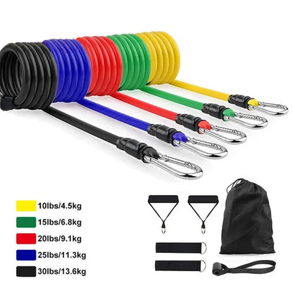 11-Piece Resistance Bands Set for Muscle Training