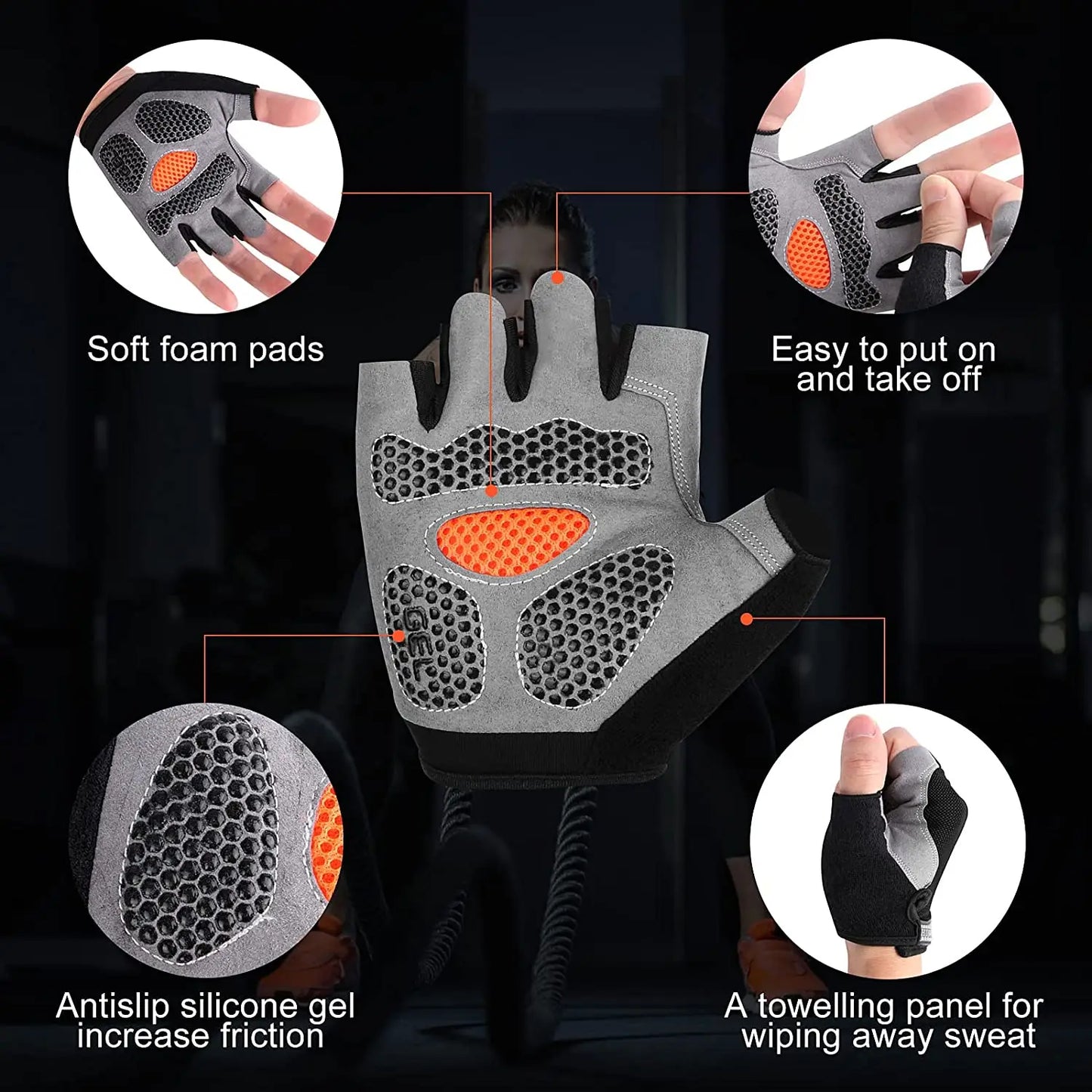 Dumbbell Fitness Gloves: Non-Slip Half Finger