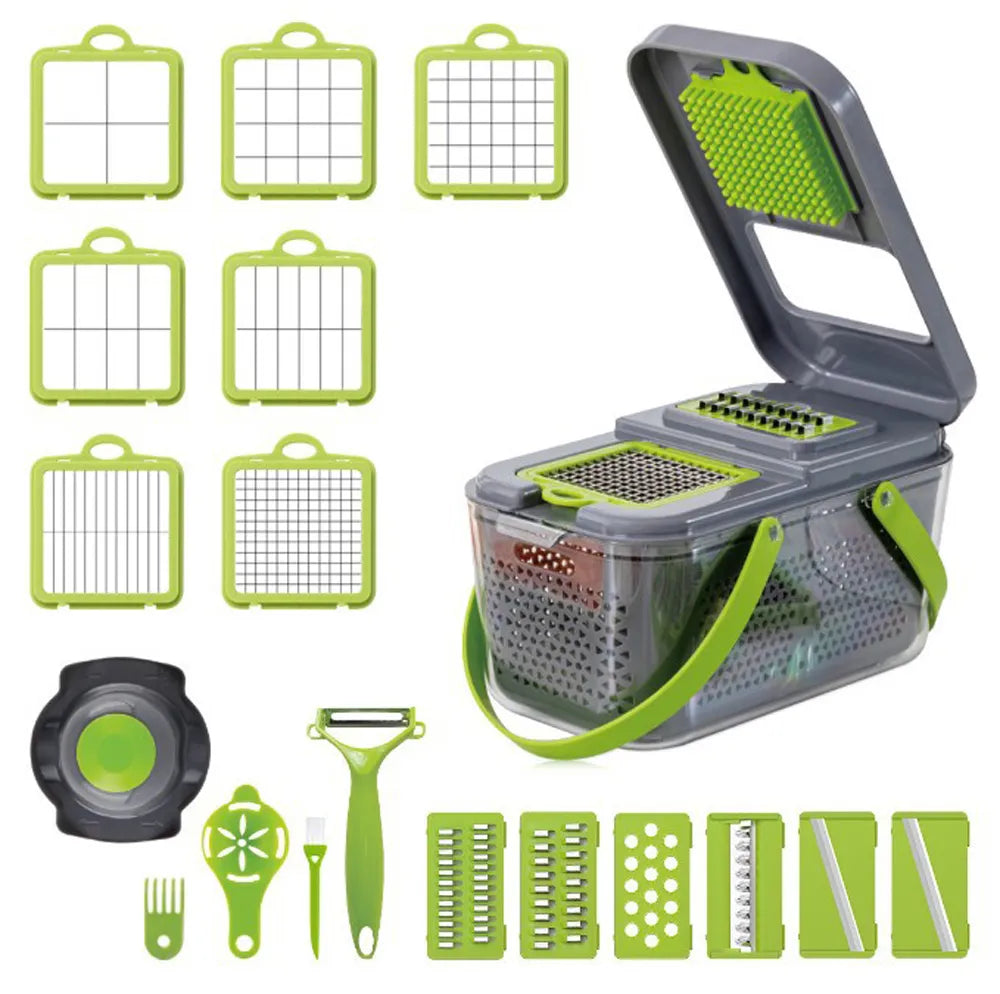 Manual Vegetable and Fruit Slicer with Basket