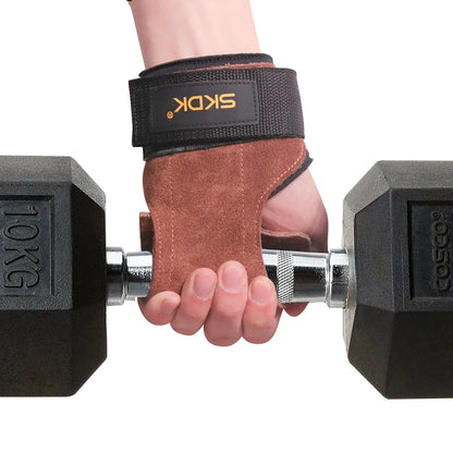 Anti-Skid Cowhide Gym Gloves with Palm Protection