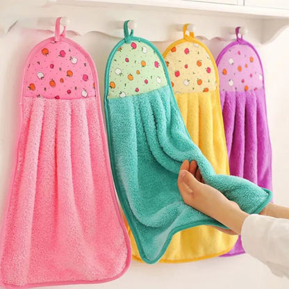 Coral Velvet Hanging Hand Towel - 30*38cm