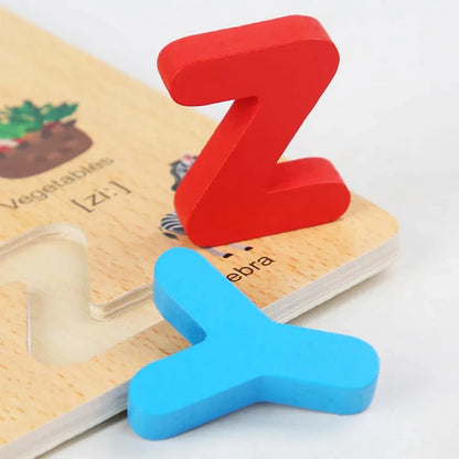 Montessori Wooden Educational Toy: Alphabet, Numbers, Shapes