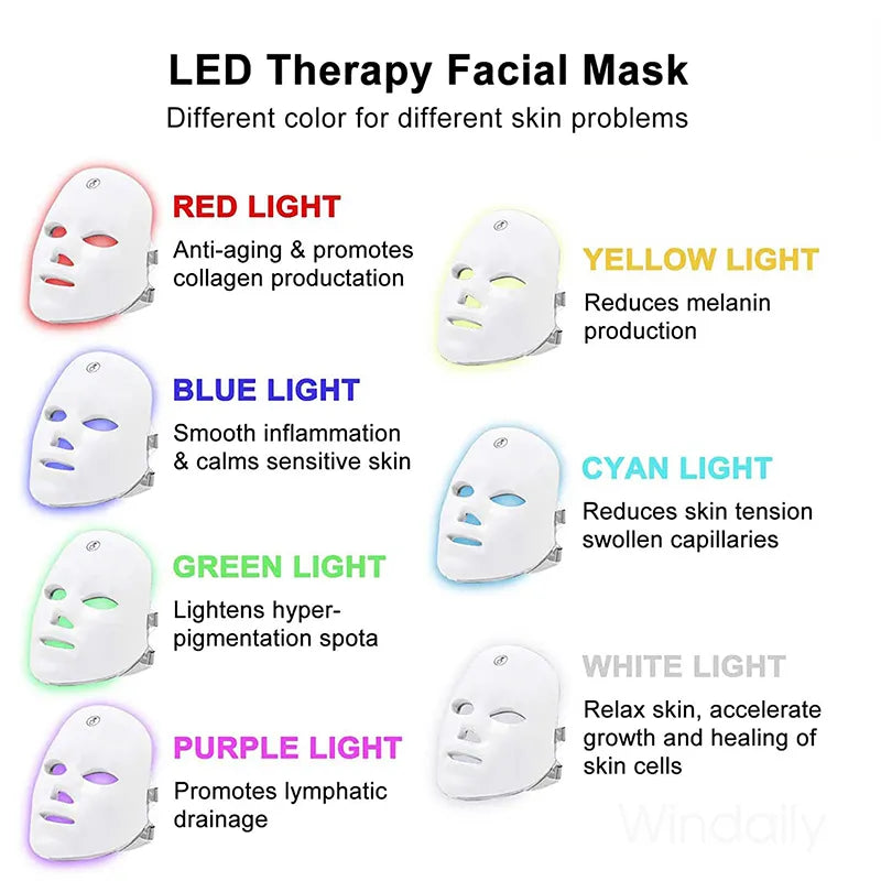 Wireless 7-Color LED Face Mask