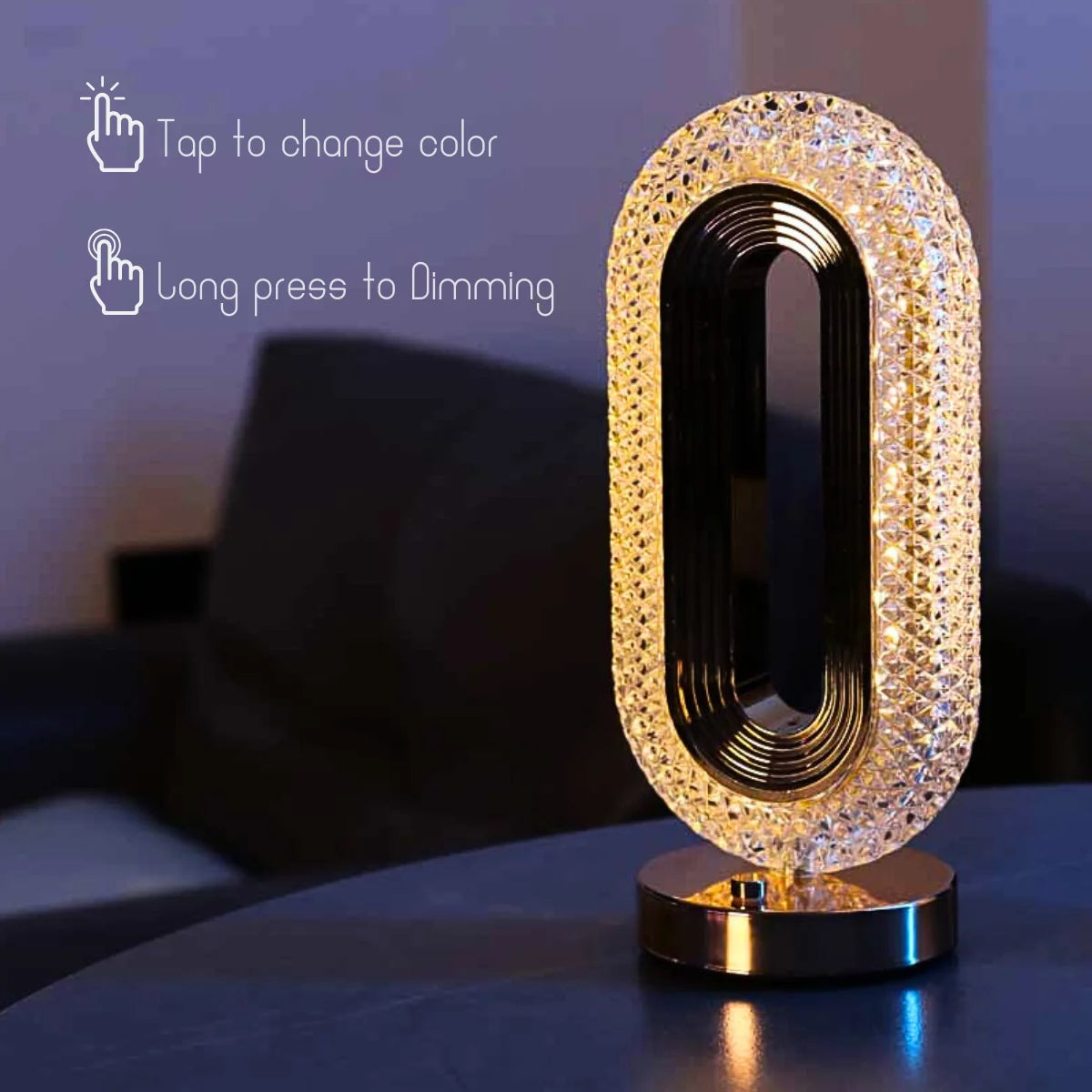 USB Rechargeable Crystal Table Lamp for Modern Luxury Decor