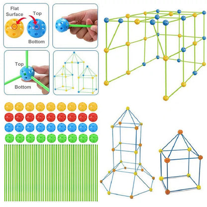 Creative Fort Building Blocks Tent Kit for Kids