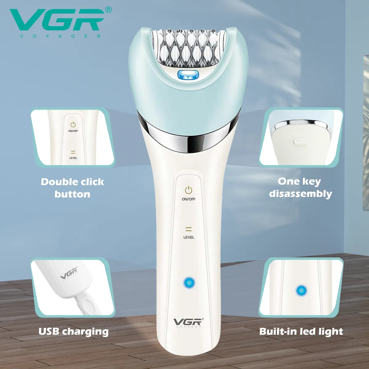 VGR Rechargeable Epilator for Women