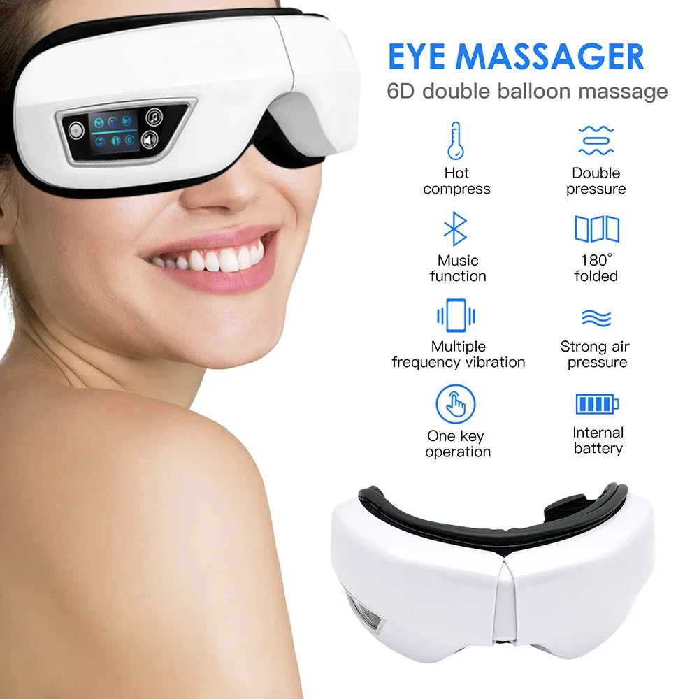 Smart Eye Massager with Heat and Bluetooth