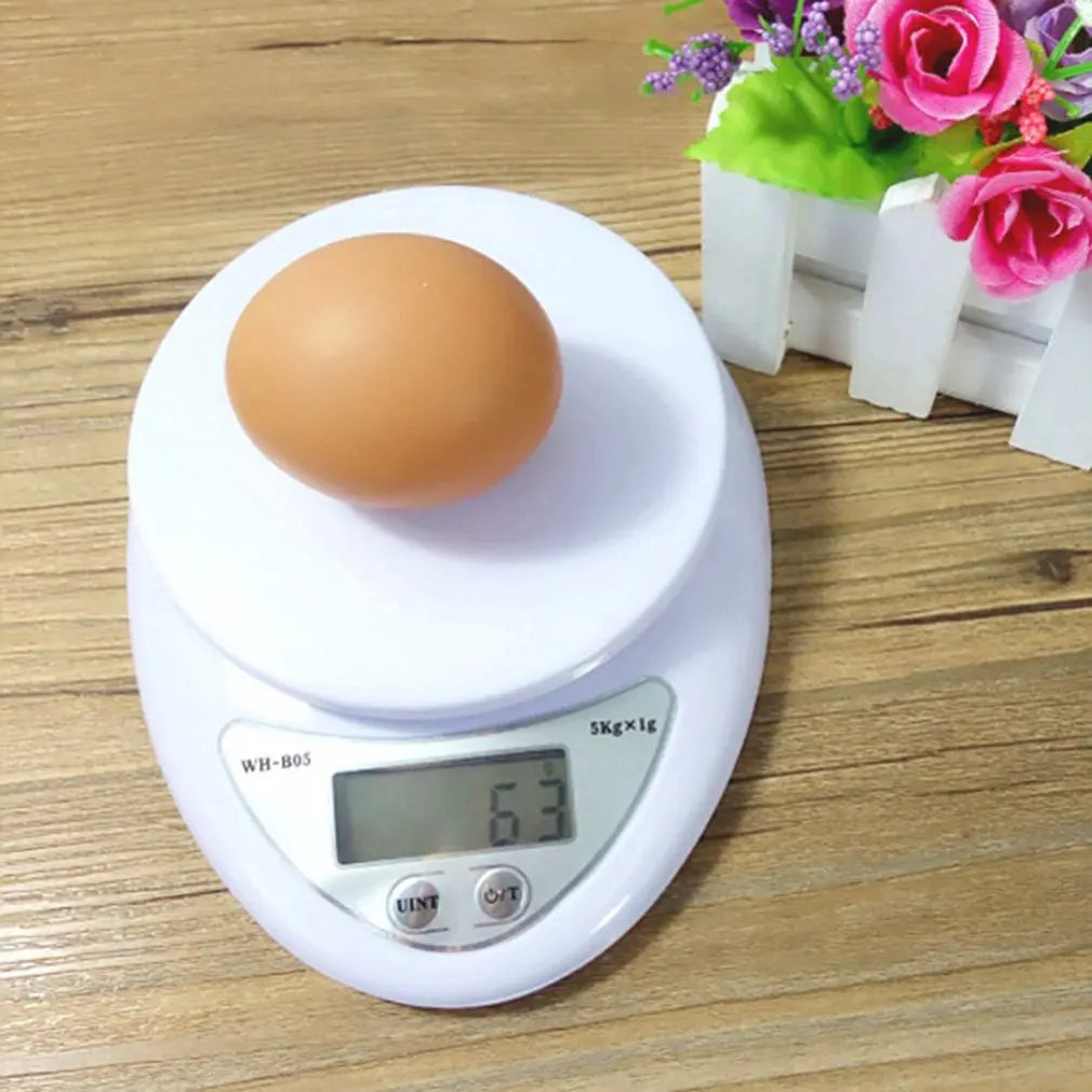 Portable LED Digital Kitchen Scale - 5kg/1g