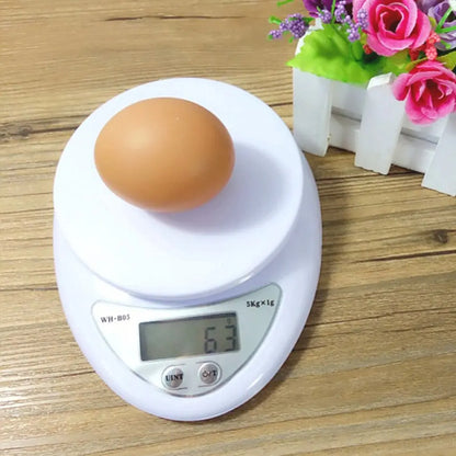 Portable LED Digital Kitchen Scale - 5kg/1g