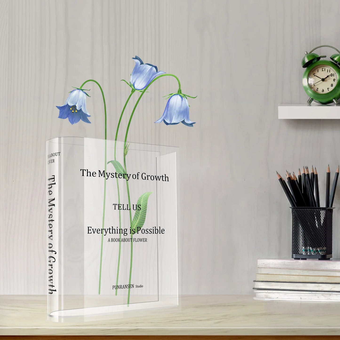 Transparent Acrylic Book Vase - Elegant Home Decor