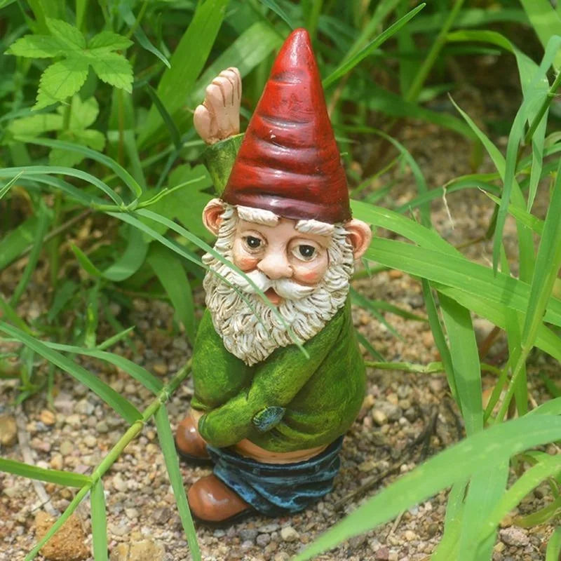 Funny Gnome Sculpture for Christmas Garden Decor