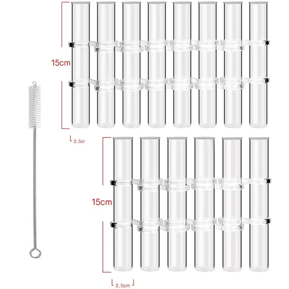 Hinged Glass Test Tube Flower Vase Set for Home Decor