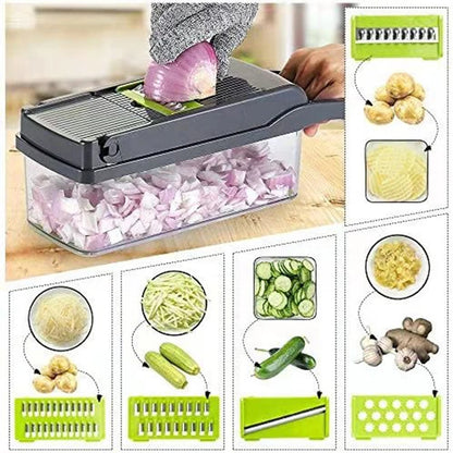 Manual Vegetable and Fruit Slicer with Basket