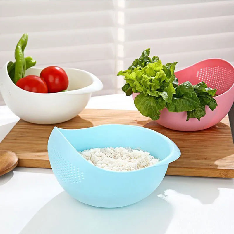 Plastic Rice Sieve Colander with Handles