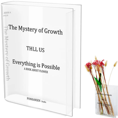 Transparent Acrylic Book Vase - Elegant Home Decor