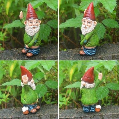 Funny Gnome Sculpture for Christmas Garden Decor