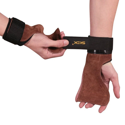Anti-Skid Cowhide Gym Gloves with Palm Protection