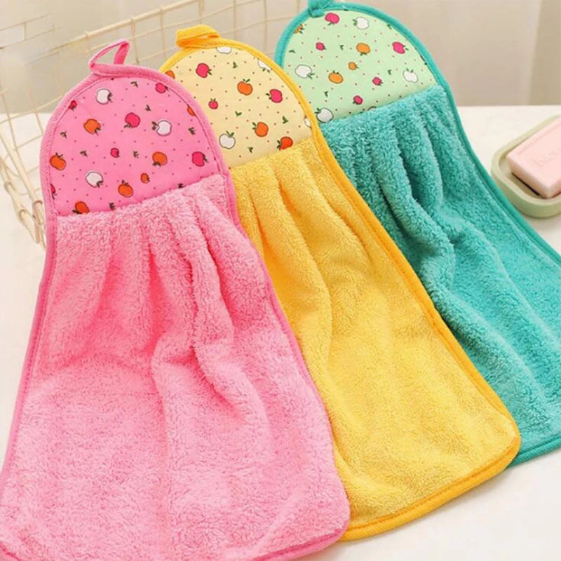 Coral Velvet Hanging Hand Towel - 30*38cm