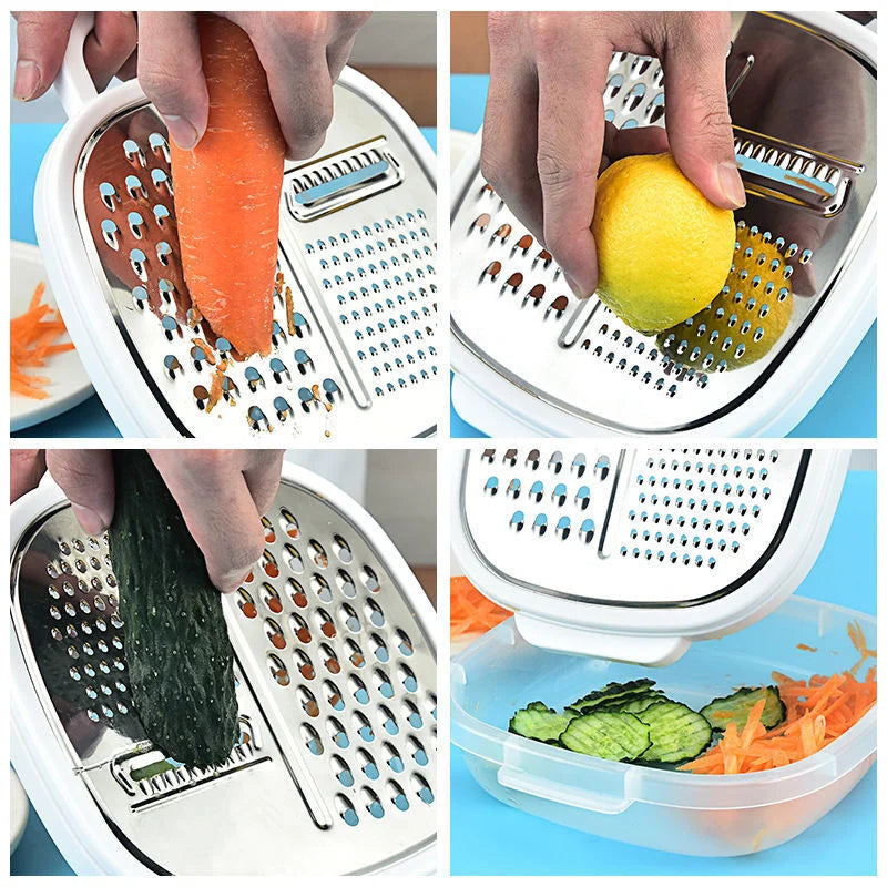 Multifunctional Manual Food Grater with Container