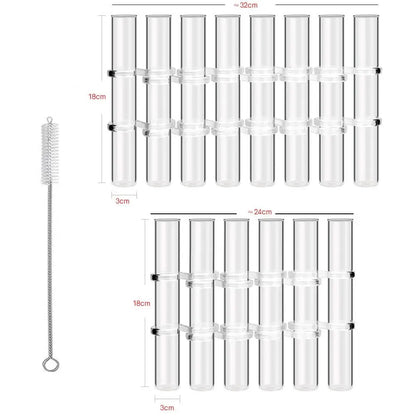 Hinged Glass Test Tube Flower Vase Set for Home Decor